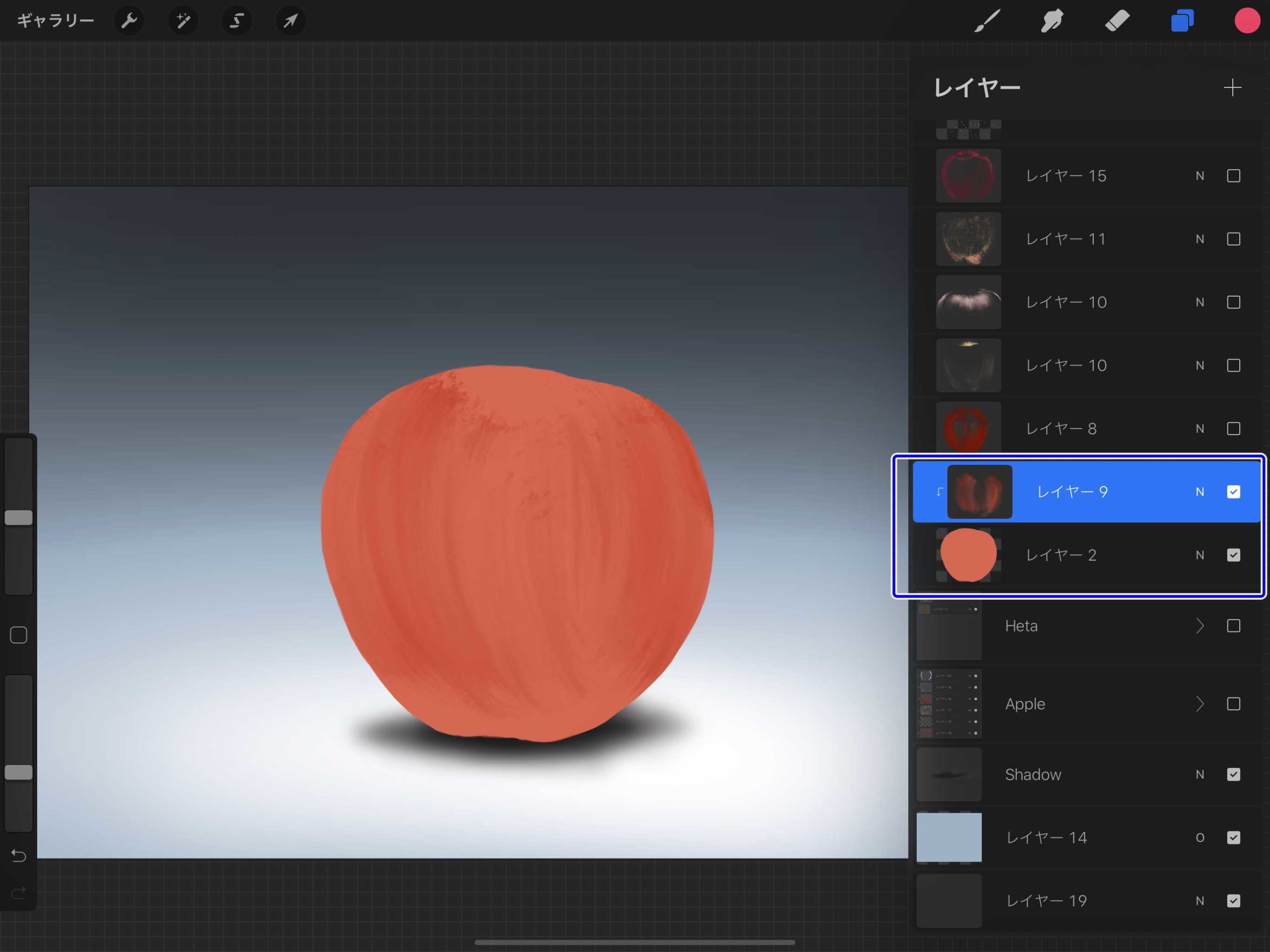 Procreate レイヤーのクリップではみ出さずに塗る方法 ナツヲカケル 兼業クリエイター雑記