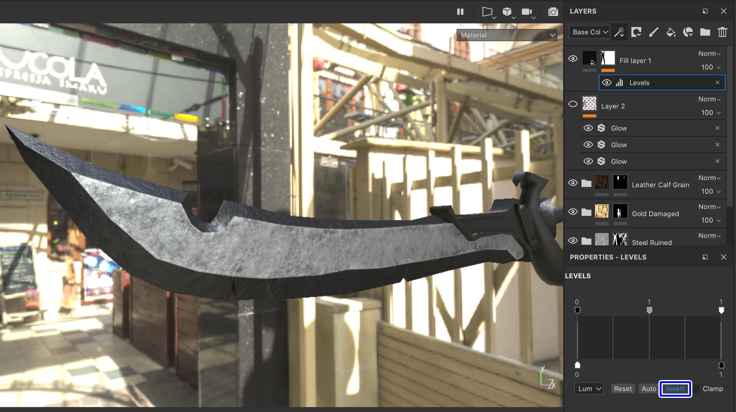 Substancepainter マスクを反転する ナツヲカケル 兼業クリエイター雑記