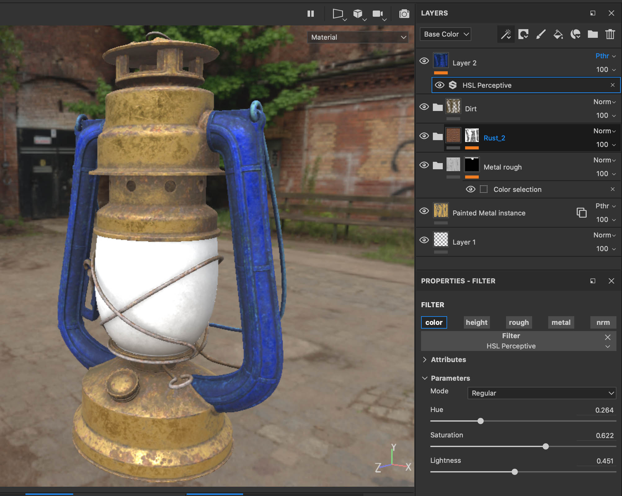 Substancepainter レイヤー全体の色調補正をする方法 ナツヲカケル 兼業クリエイター雑記